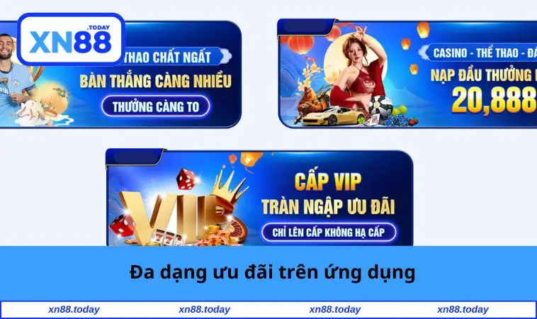 Đa dạng ưu đãi trên ứng dụng
