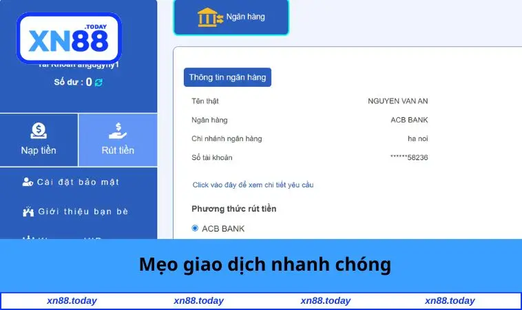 Mẹo giao dịch nhanh chóng