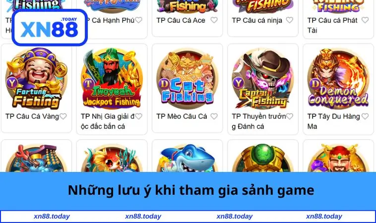 Những lưu ý khi vào sảnh game